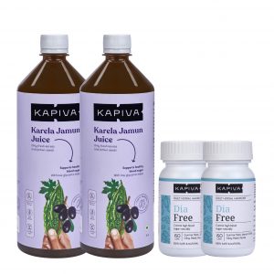 kapiva diabetes care pack of 2 karela jamun juice dia free capsules