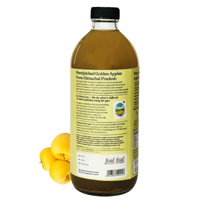 Kapiva Organic Apple Cider Vinegar 500ml Pack of 2 Helps Lose Weight