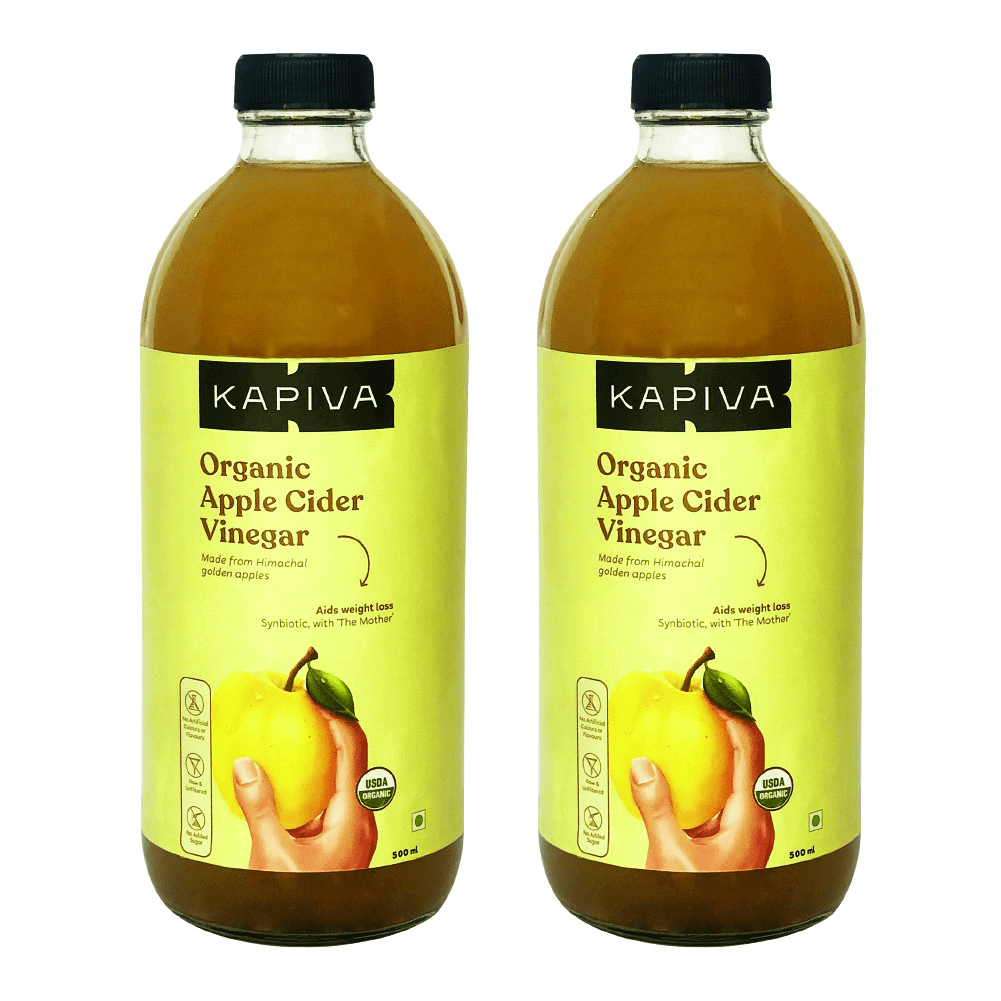 Kapiva Organic Apple Cider Vinegar 500ml Pack of 2 Helps Lose Weight