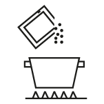 Measure water till the dotted line on the pouch and pour it into the bowl.